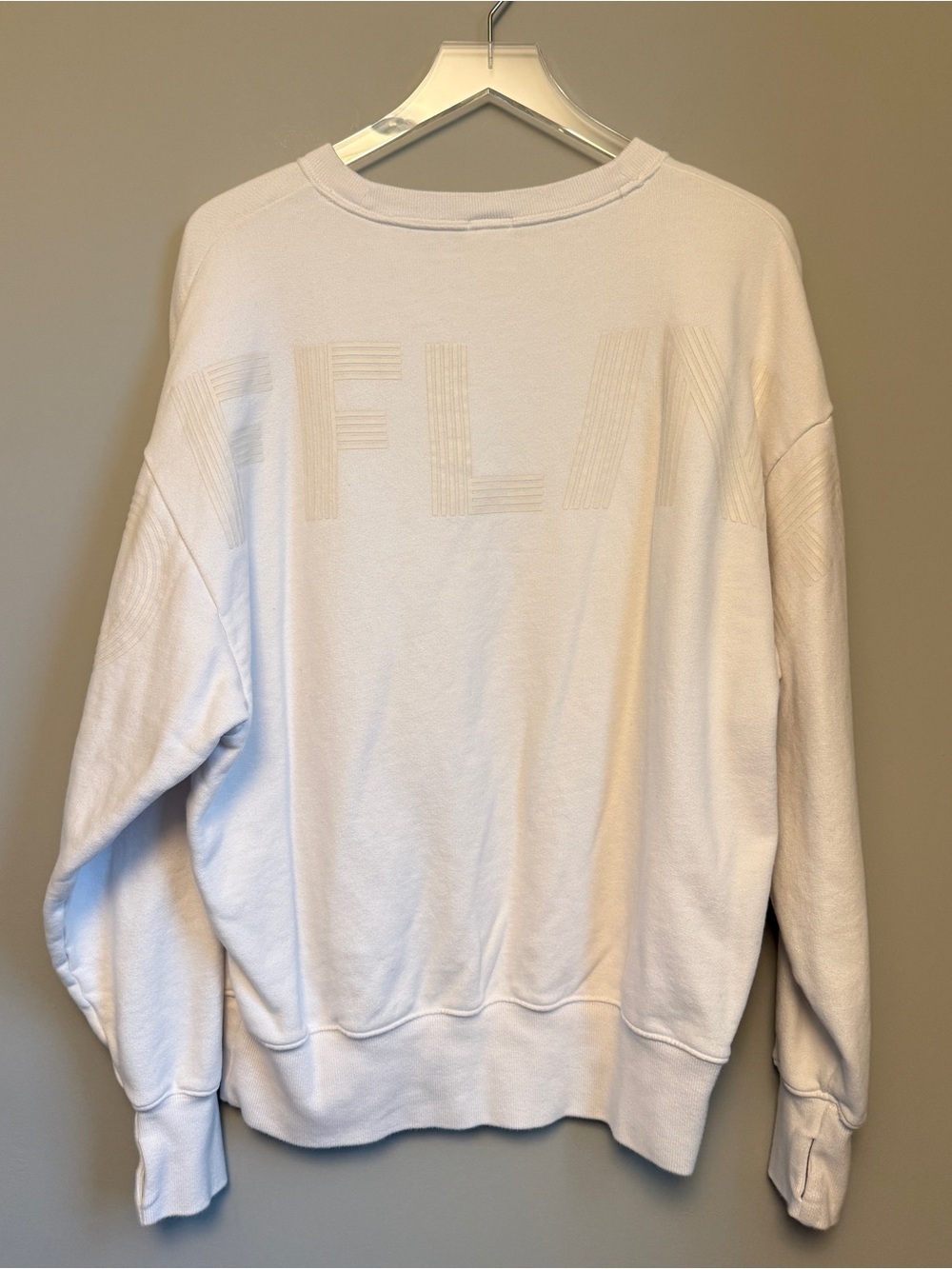 Aerie Offline Throw-Back Oversized Fleece Crewneck Sweatshirt Small White - Picture 8 of 8